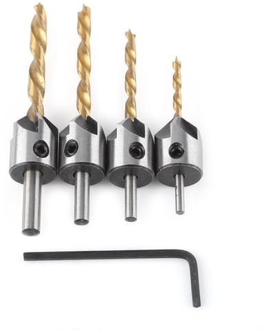 Complete set van verzinkboren voor metaal - Hoge snelheid verzinkboren (3-6mm) voor nauwkeurige afwerking en professioneel gebruik