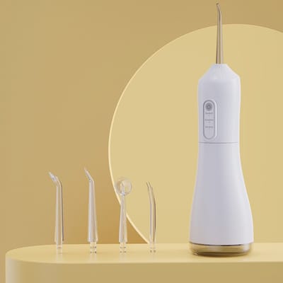 Draagbare elektrische waterflosser voor mondhygiëne thuis - zwart
