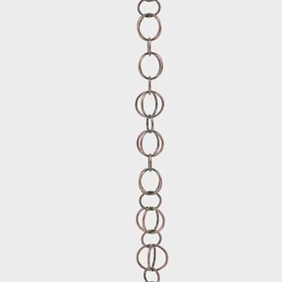 Regenketting Aluminium - Waterafvoer Ketting - Decoratieve Drainage - Dubbele Ring Ontwerp - 9 Meter - Zwart