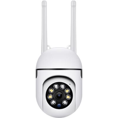 Slimme beveiligingscamera 1080p HD-huiscamera met nachtzicht Bewegingsdetectie Kantel 350 graden voor baby koele witte kleur