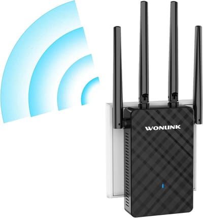 Wifi Versterker - Wifi Repeater - Internet Uitbreiden - 1200 Mbit/s Dual Band - 4 Antennes - Zwart
