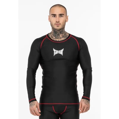 Tapout T-Shirt Bedrock Langarm-Funktionsshirt schmale Passform Black/White/Red-M