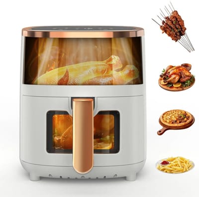 Seth Select Multifunctionele Airfryer 6L – 1800W Luchtfriteuse met Kijkvenster – Digitaal & Timerfunctie - Wit