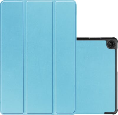 Hoes - Geschikt voor Lenovo Tab M10 (3e / 3rd generatie) - Dun & Stevig - Trifold Bookcase - Hard Cover - Hardcover Book Case - Tablet Hoesje - Lichtblauw
