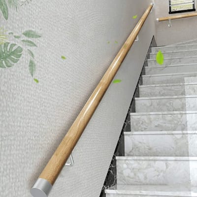 Antislip houten il - Trapleuning zilver - Veiligheid thuis - Ouderen kinderen - 350mm - Hout