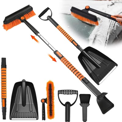 Unyqoos® Uittrekbare 5-in-1 IJskrabber en Sneeuwborstel Set voor Auto en SUV