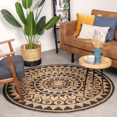 FRAAI Rond jute vloerkleed - Henna Ayda Naturel | 100% jute - Ø 120cm
