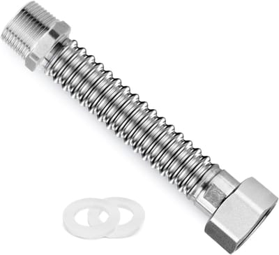 Roestvrijstalen golfpijp 3/4 inch, flexibele slang 40 cm, universele aansluitbuis voor diverse toepassingen