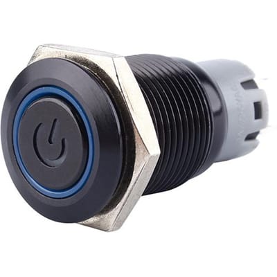 12V 3A 16mm Voiture Étanche Interrupteur Poussoir LED Bouton Verrouillage On OFF gray