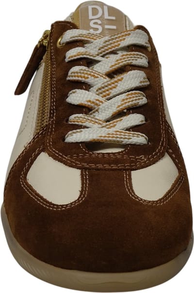 DL Sport - Dames sneakers - Dunne zool - Artikel 6944 - Cognac leer - Maat 37