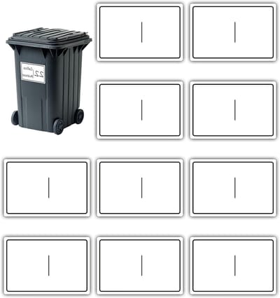 Set van 10 Weerbestendige Stickers voor Afvalcontainers met Huisnummer, UV-Bestendig en Zelfklevend Vinyl, 15 x 10 cm, Ideaal voor Buitengebruik en Afvalbeheer