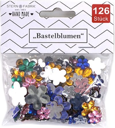 Stern Fabrik Strass stenen - bloem - 126x - gekleurd - knutsel/decoratie