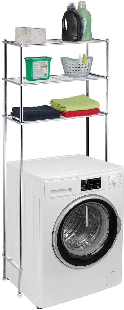 wasmachine rek - ombouw - 3 etages - 162,5 x 67 x 30 cm - toiletrek - metaal