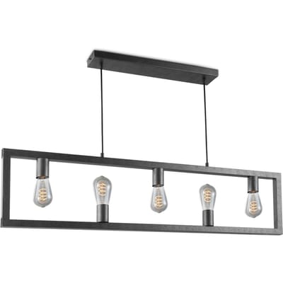 Home Sweet Home - Moderne Hanglamp Preto - 5 lichts hanglamp gemaakt van Metaal - Zwart - 135/12/120cm - Pendellamp geschikt voor woonkamer,