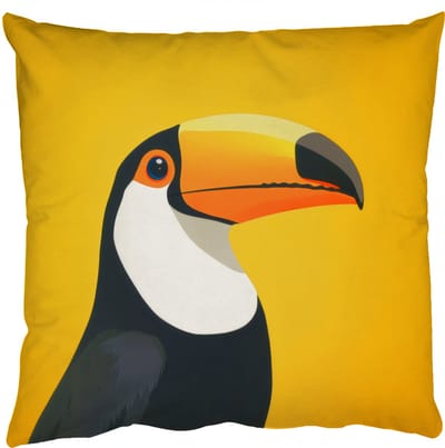 Sierkussens - Kussentjes Woonkamer - 50x50 cm - Toekan - Minimalistisch - Snavel - Oranje
