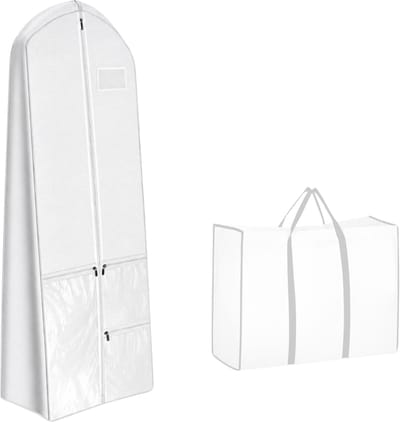 Purepeak Luxe Kledinghoes XL met Rits en Extra Vakken - Kledingzak - 180 cm - Trouwjurk - Opvouwbaar - Jurk