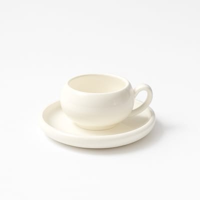 Mevaz 12-delige Espresso – Turkse koffie kopjes– porseleinen kop en schotel – 200 ml – rond design – elegant wit servies