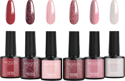 Moods Gellac 6-delige Set - Gellak Starterspakket - Gel Nagellak - 8ML - Love Story - Gellac - Nagels - Chique Kleuren - HEMA- & TPO-vrij