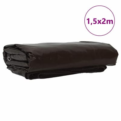 vidaXL - Zeil - 650g - / - m² - Bruin - 1,5 - x - 2 - m - Canvas - met - PVC-coating