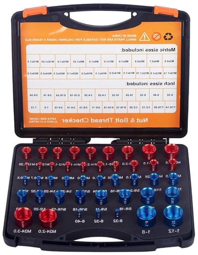 44PCS Draadchecker voor Moeren en Bouten - Compacte Draadmeetset voor SAE en Metrische Maten, Ideaal voor Klussen en Onderhoud