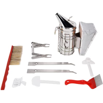 Kit d'outils d'apiculture, cadre de peigne, clip, aiguille rouge, couteau, distributeur d'eau, brosse à abeilles, grattoir, enfumoir à abeilles