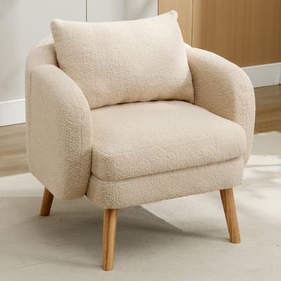 Teddy fluwelen stoel - Comfortabele fauteuil - Ontspannen zitten - Extra dik zitkussen - 71 x 72 x 71 cm