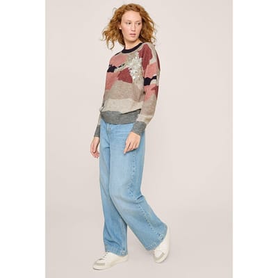 White Stuff Patchwork Sparkle Jumper Grey Maat: 18 | Sweaters Outlet | Dames | Grijs