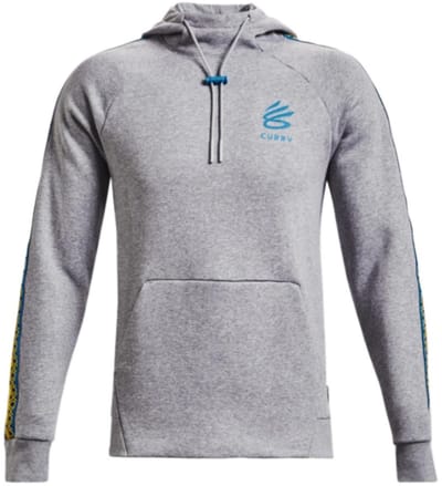 Under Armour, CURRY FLEECE P/O HOODY, 1366626-011, Male, Gray Under Armour Curry Fleece Pullover Hoodie Heren Grijs 1366626-011