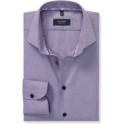 OLYMP Signature Overhemd, Tailored Fit, Signature Kent, Pruimkleurig