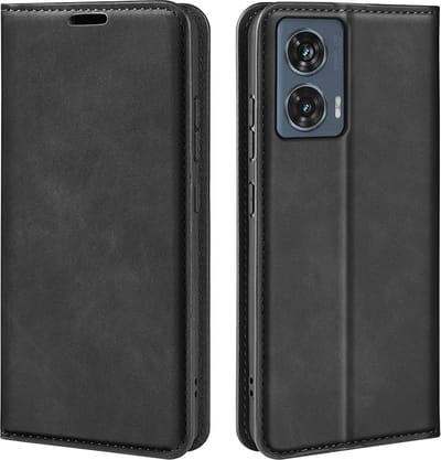 MobyDefend Hoesje - Geschikt voor Motorola Edge 50 Fusion - Luxe Wallet Bookcase (Magnetische Sluiting) - Zwart