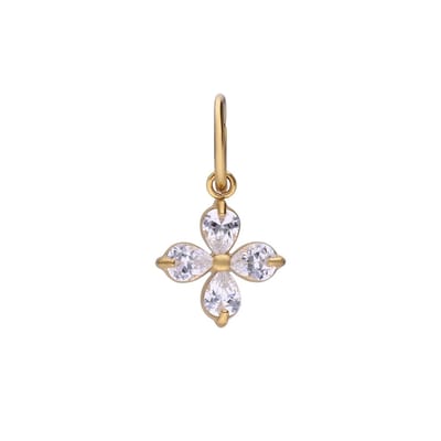 Lucardi - Dames Stalen goldplated bedel bloem - Hanger - Staal - Goudkleurig