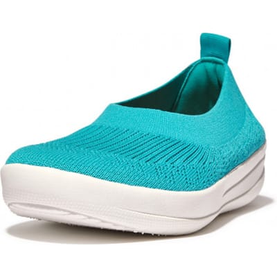 FitFlop FitFlop Uberknit Slip-On Ballerina BLAUW - Maat 37