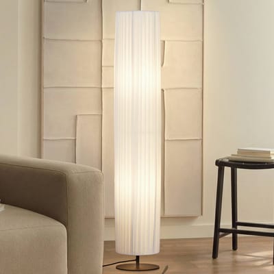 Lindby - vloerlamp - 2lichts - Textiel, ijzer - H: 117.4 cm - E27 - wit, zwart