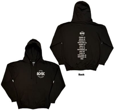 AC/DC - Silver High Voltage EU Tour '25 Vest met capuchon - 2XL - Zwart