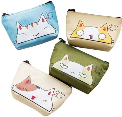 Allecto - Canvas Portemonnee Set - Mini Ritssluiting Portemonnees