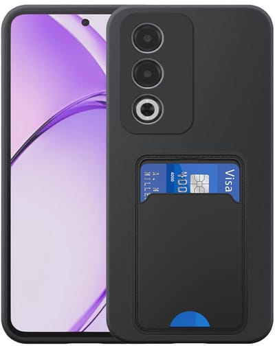 Geschikt voor Oppo A3 Pro / A80 Telefoonhoesje met TPU Pasjeshouder - Flexible Back Cover Case Siliconen TPU with Cardslot - Zwart - Smartphonica geschikt voor Oppo A3 Pro;Oppo A80