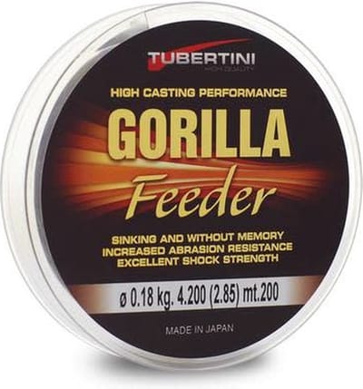 Tubertini Gorilla Feeder Sinking Line 200m – Snel Zinkende Feederlijn met Lage Rek - Maat : 0.18mm - 4.200 kilo