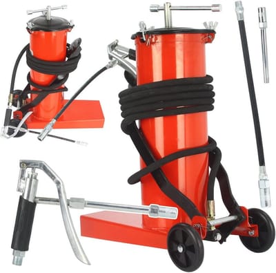 Professionele 6L Perslucht Vetspuit met 360 Bar Druk en 4 Meter Slang op Wielen
