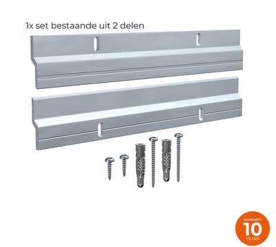 Newly verstelbaar ophangsysteem voor schilderijen / panelen direct aan muur - Stabiele ophanging - Newly Z100 Powerbar - Z-bar - Set 40 cm