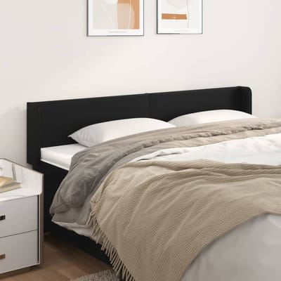 vidaXL - Hoofdbord - met - randen - 163x16x78/88 - cm - kunstleer - zwart