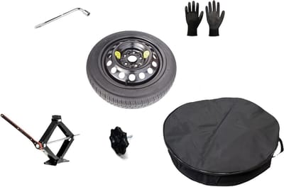 Reservewielset - Noodwiel Krikset - Veilig Onderweg - Compleet met gereedschap - 19 inch 125/70R19 - Zwart