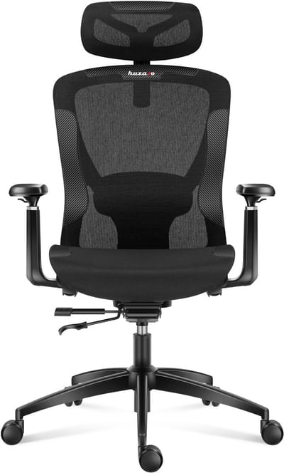 Huzaro Combat 7.3 Gaming Stoel - Ergonomische Gamestoel - Ademende Mesh Game Bureaustoel - Zwart