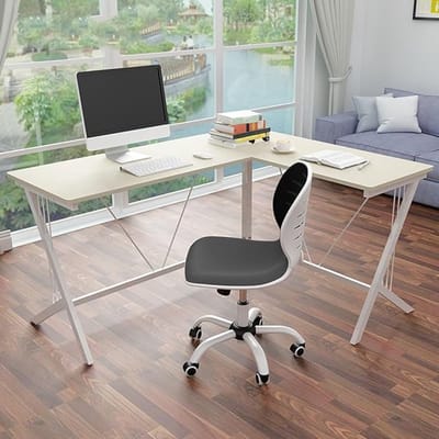 Hoekbureau L-vorm Computerbureau 150x125x76 cm – Modern Minimalistisch Hoek Computertafel voor Home Office, Ruimtebesparend, Stevig Stalen Frame, Multifunctioneel Schrijfbureau