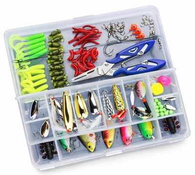 Knaak Visserskit 120‑delig - Visgerei Set - Set met Kunstaas, Haakjes, Tools & Aas - All‑in‑One Set