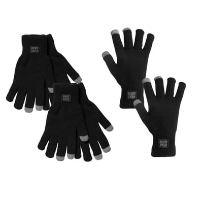 Heatkeeper - Thermo handschoenen unisex - I-touch - Zwart - S/M - 4-Paar - Winter handschoen
