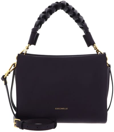 COCCINELLE Leren schoudertas Boheme Grana Double Crossbody Double Grainy Leather Prune / Ribes donkerpaars