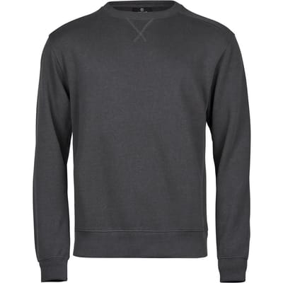 Tee Jays - Ribbed Interlock Crew Neck - Dark Grey (Solid) - S