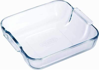 Pyrex vierkante glazen ovenschaal - 2x - 2 liter - 21 x 21 x 6,5 cm - Ovenschotel schalen - Bakvorm