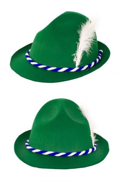 KIMU® Tiroler Hoed Groen Jagershoedje Oktoberfest Hoedje Tirol Bierfeest Festival
