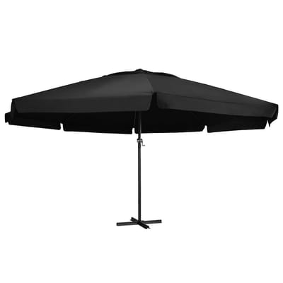 vidaXL - Parasol - met - aluminium - paal - 600 - cm - zwart